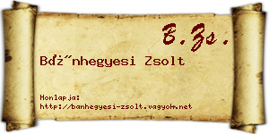 Bánhegyesi Zsolt névjegykártya